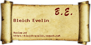 Bleich Evelin névjegykártya